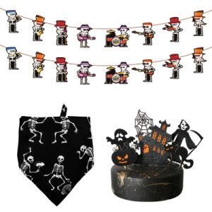 Hanging Banner Garland Cake Topper Halloween Party Supplies
