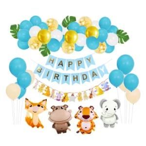 Cartoon Animal Balloon 1st Birthday Streamer Forest Theme Party Decoration Balloons