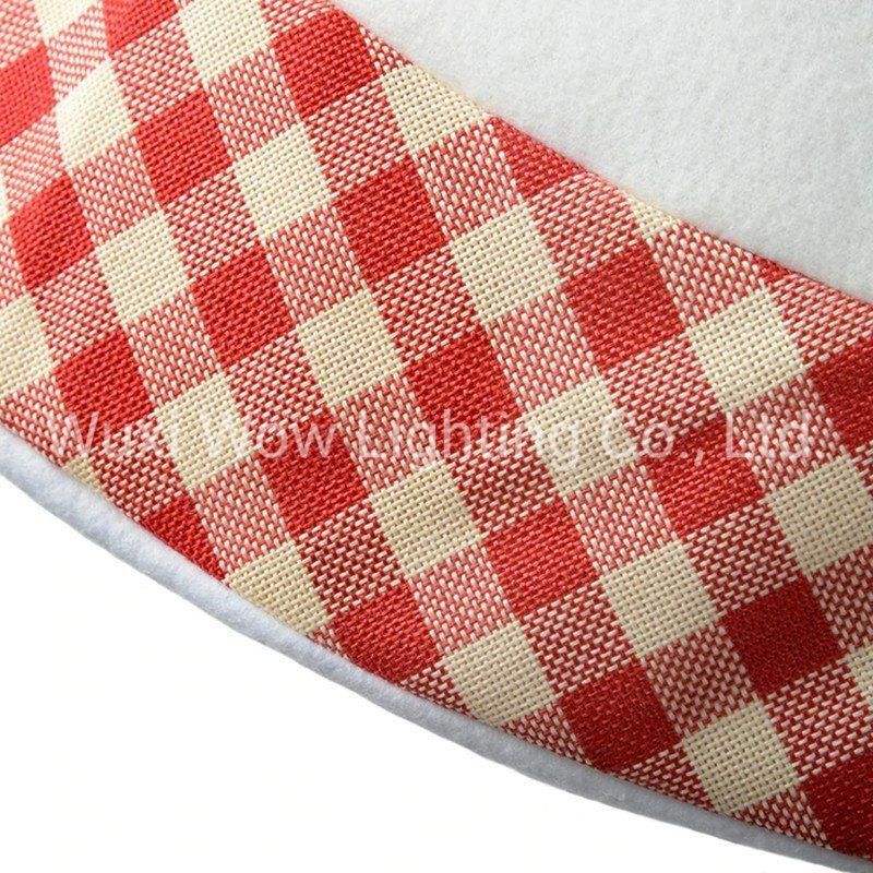 Checked Santa Design Christmas Tree Skirt Decoration, 107 Cm - Red/White