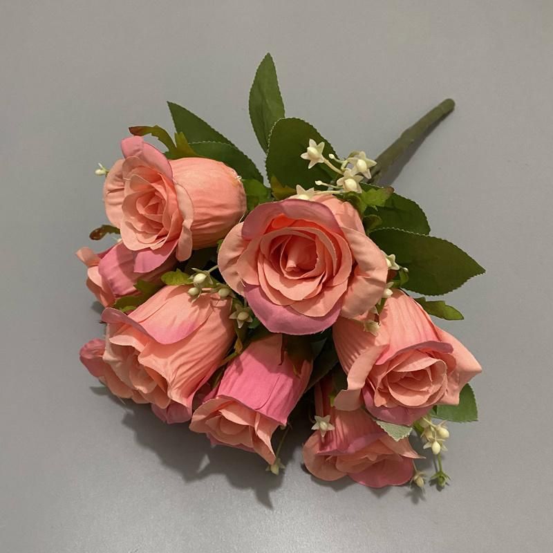 China Artificial Flower Factory Provide Bride Rose Bouqet