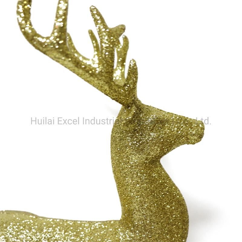 Christmas Reindeer Ornament Standing Reindeer Glitter Animal Elk Christmas Decoration