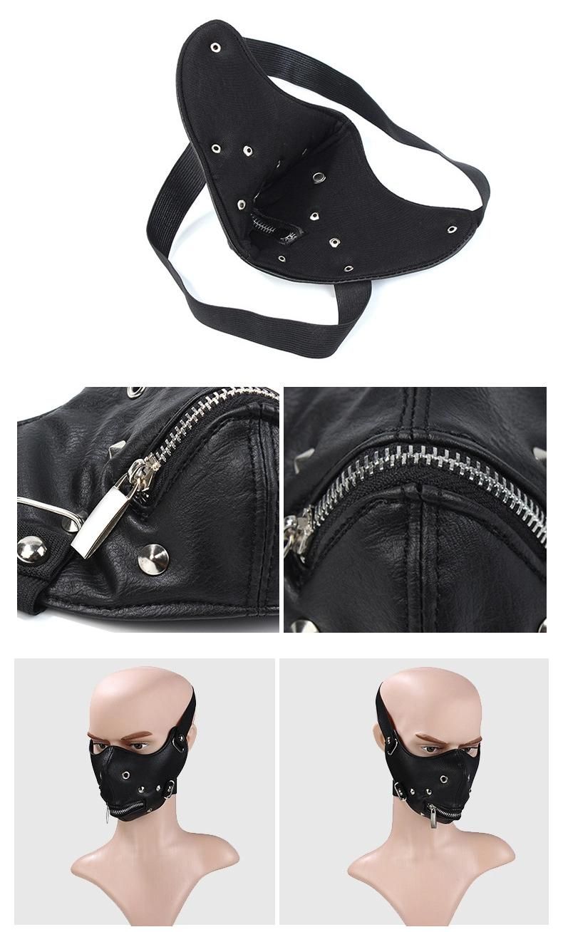 Factory Price Good Quality PU Leather Punk Mask Dance Mask Motorcyle Face Mask