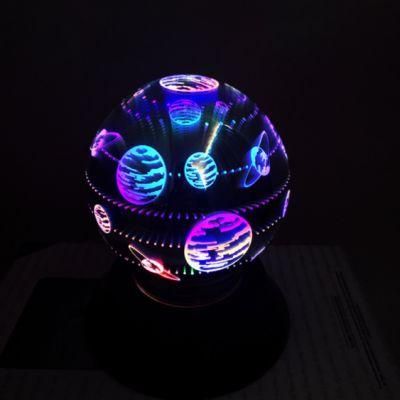 3D Fireworks Night Light, Glass Lamp Magical Crystal Ball