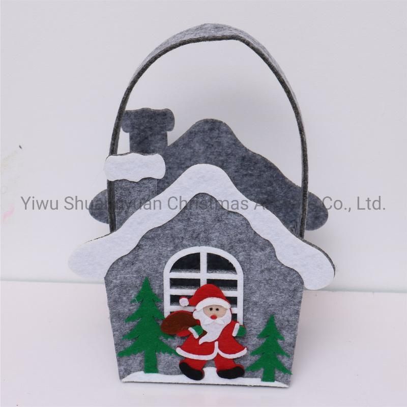 Christmas Fabric House for Holiday Wedding Party Decoration Supplies Hook Ornament Craft Gifts