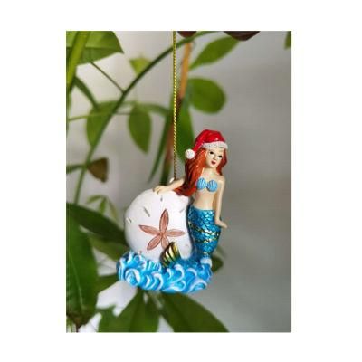 Wholesale Christmas Craft Resin Mermaid Decoration Mermaid Ornament
