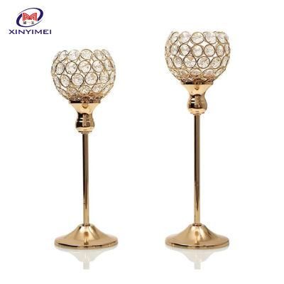 Party Decoration Gold Wedding Centerpieces Crystal Candle Holders