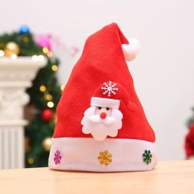 Wholesale Santa Claus′ Cap Christmas Xmas LED Santa Hat for Kids and Adults
