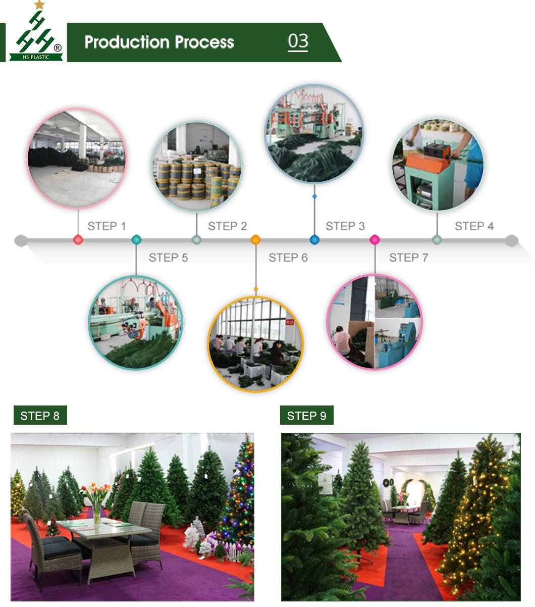 7FT Green PVC Tips Full Christmas Tree, Hinged Construction