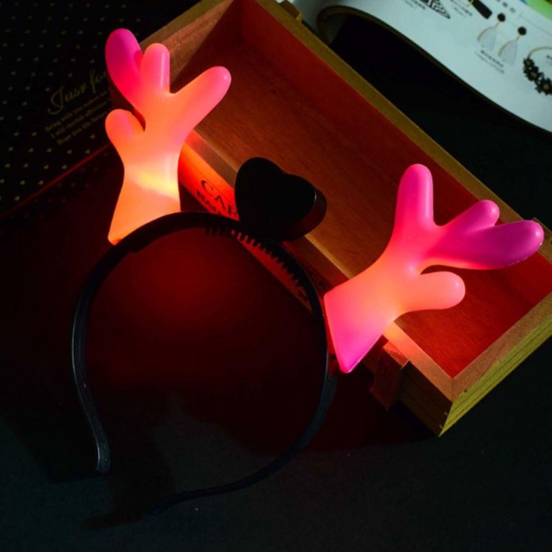 LED Reindeer Antler Headband Light up Deer Horns Hair Hoop