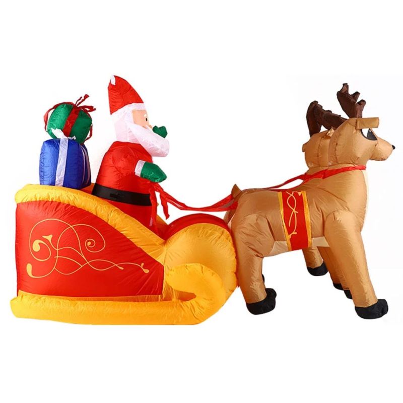 Moose Sleigh Inflatable Santa Claus Auto Trade Hair Lone Proud Air Mold Yard Decoration