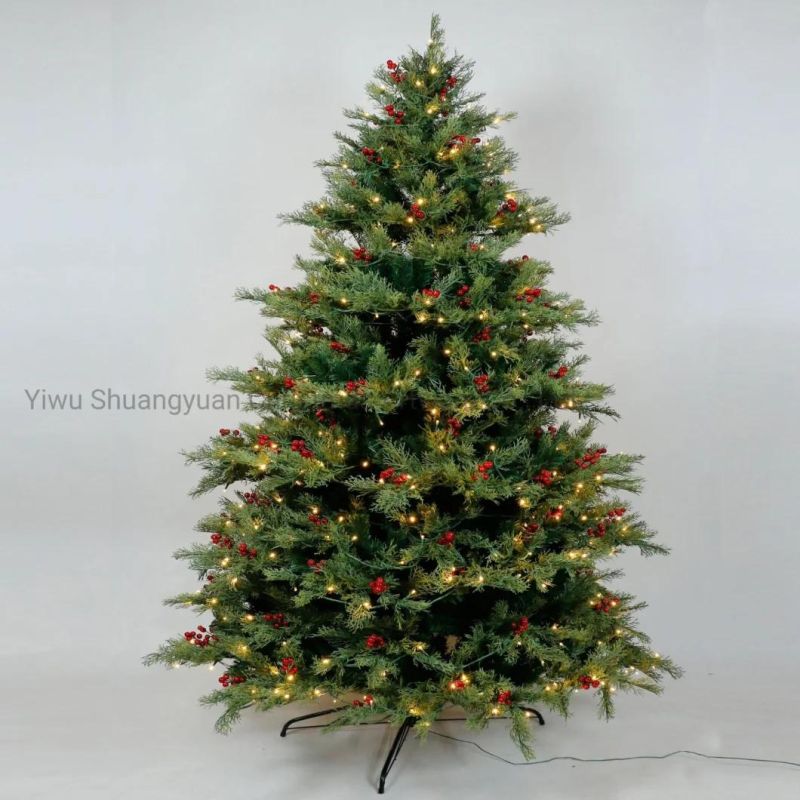 Yiwu BSCI Factory Whole Sale High Class Snow Flocked Green PVC / PE Mixed Artificial Christmas Tree