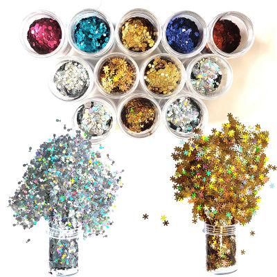 Bulk Holographic Laser Pet Silver Chunky Glitter for DIY Decorations