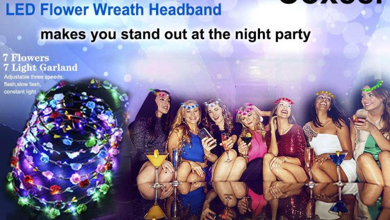 Party Decorative Hair Wreath LED Flower Crown Head Band