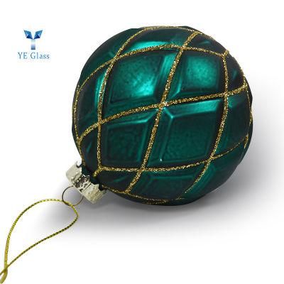 Wholesale Hanging Glass Christmas Flat Ball Ornaments