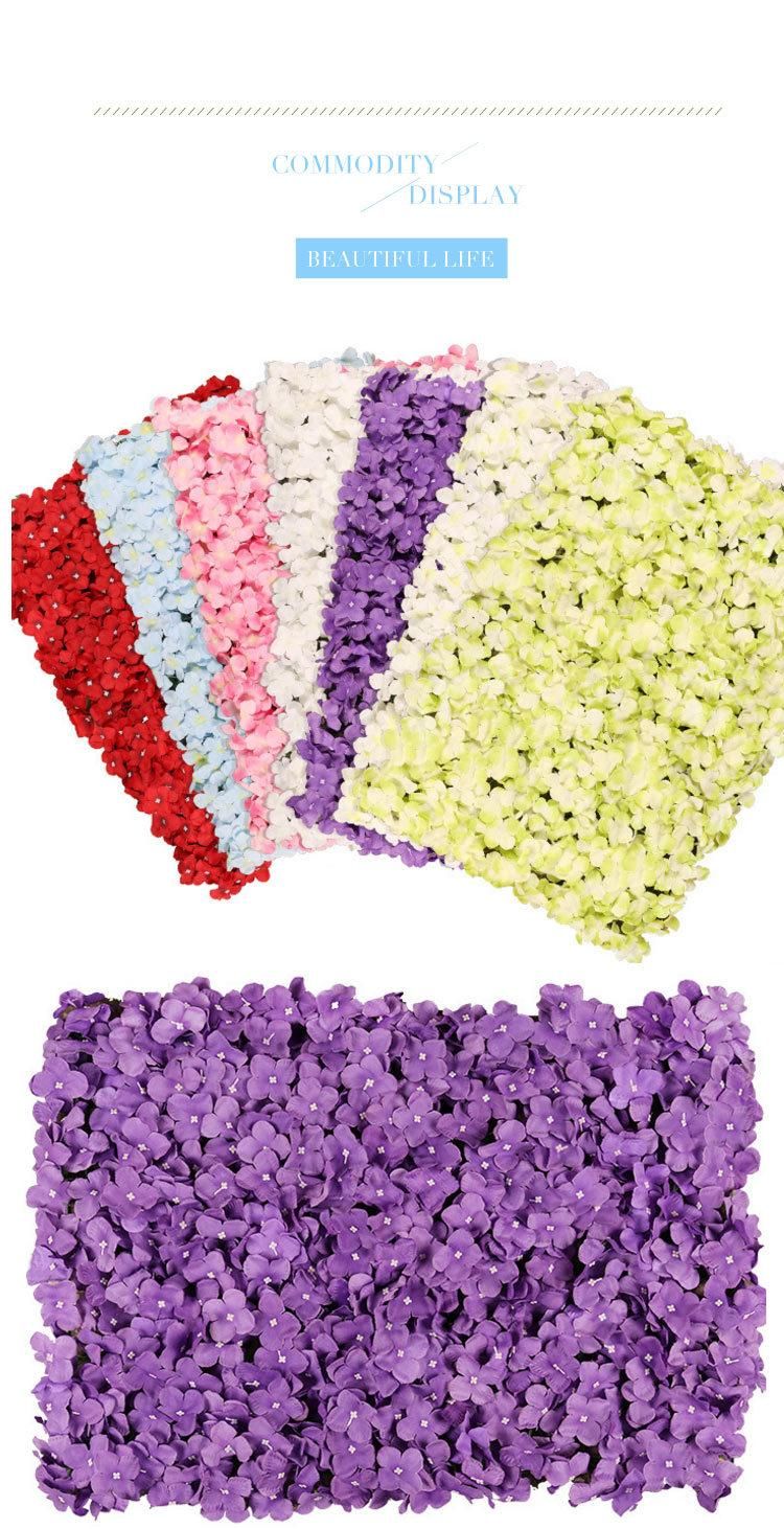 16"X 24" Silk Hydrangea Flowers Mat Artificial Flower Wall Panel DIY Wall Backdrop for Wedding, Anniversary, Birthday, Graduation, Festival