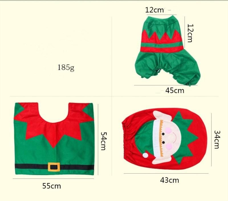 3PC/Set Christmas Santa Claus Bathroom Toilet Seats Cover Christmas Decoration