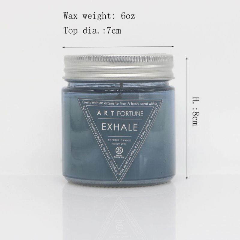 6oz Glass Jar Candle with Metal Lid for Home Decor