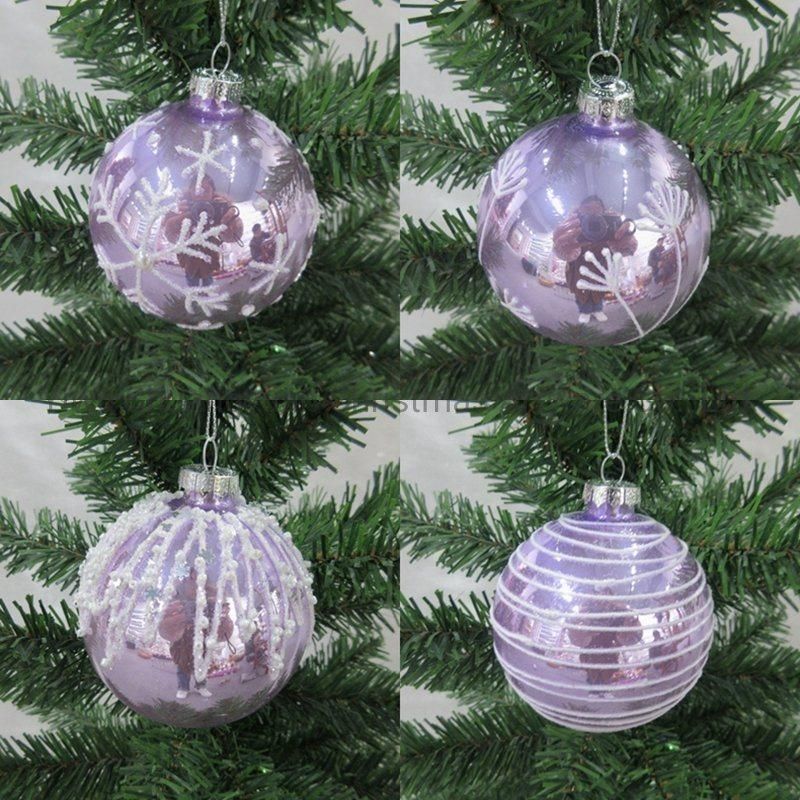 Christmas Glass Ball for Holiday Wedding Party Decoration Supplies Hook Ornament Craft Gifts