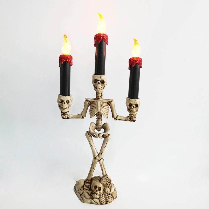 Plastic Material Halloween′ S Festival Holiday Ornaments Candle Shape Decoration with Light