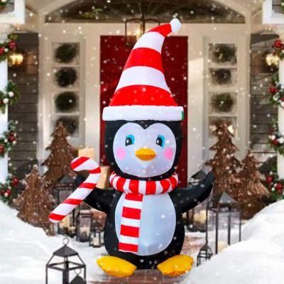 Mini Inflatable Christmas Penguin with Scarf &amp; Candy Wholesales Christmas Decoration