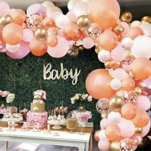 152PCS Balloon Wreath Latex Metal Silver Red Baby Shower Balloons