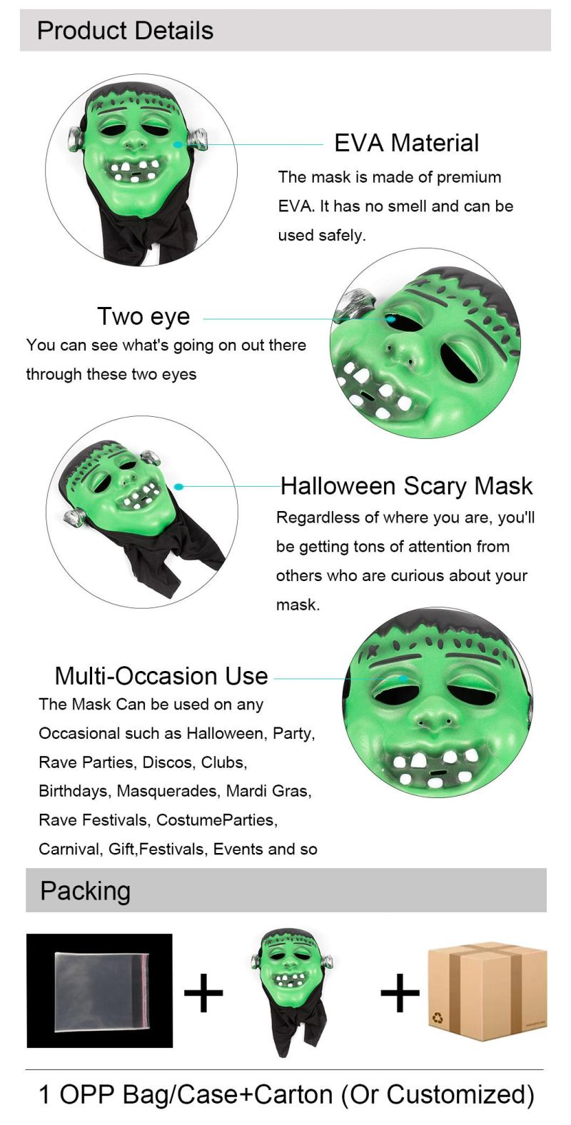 Wholesale Halloween Monstrous Vampire Mask Headband Accessories Ghost Mask