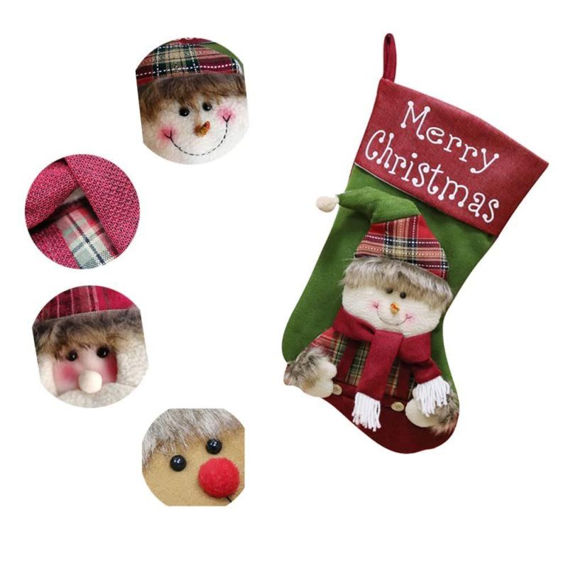 Christmas Stockings Santa, Snowman, Reindeer 3D Christmas Decoration for Kids Party Decor