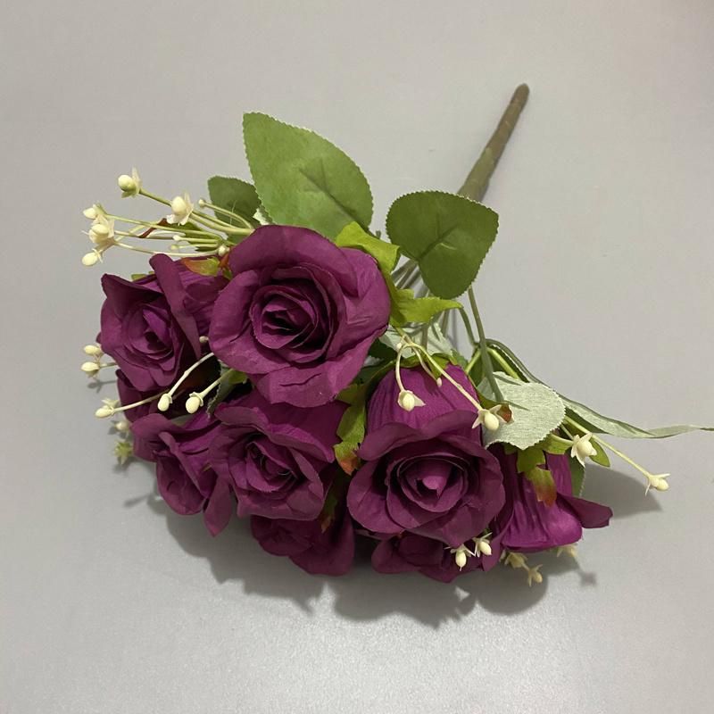 China Artificial Flower Factory Provide Bride Rose Bouqet