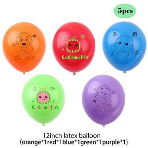5PCS/Set Cocomelon Cartoon Balloons Birthday Party Latex Balloons