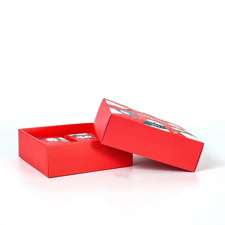 Gift Box OEM Custom Logo Printed Red Color Christmas Paper Gift Packaging Box