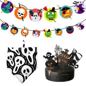 Halloween Home Decorations Paper Garland Ghost Sign Props Amazon