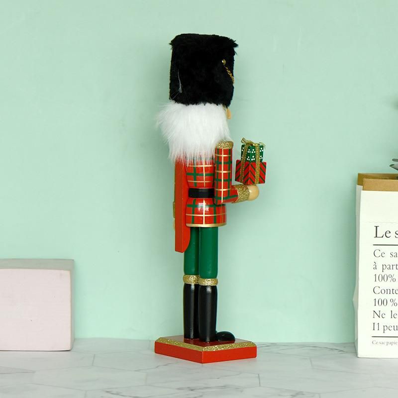 Wooden Craft Traditional Wooden Handmade Nutcracker Christmas Decoration 12 Inch