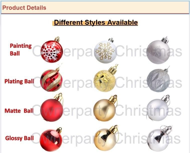 Bulk Shatterproof Custom Organizer Outdoor Hanging Wholesale Plastic Christmas Balls Decorations Supplies for Christmas Tree Dacoration