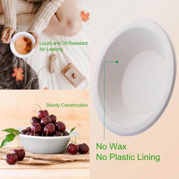 Disposable Pulp Natural Sugarcane Bagasse Tableware Bowls