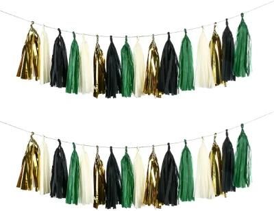 DIY Decoration 14in 30PCS Sage Green Teal Gold Assorted Colors Paper Tissue Tassel Garland Wedding Baby Shower Birthday Event Party