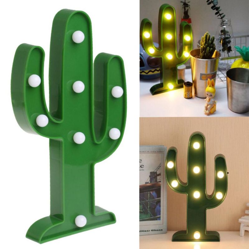 LED Marquee Sign Lights Flamingo Cactus Table Lamp