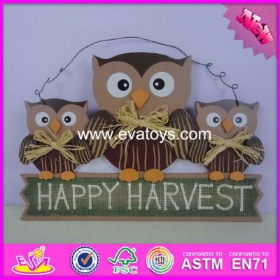 2016 Wholesale Wooden Christmas Decorations, Owl Shape Wooden Christmas Decorations, Cheap Wooden Christmas Decorations W09d008