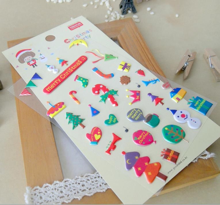 Cute 3D Cartoon Christmas Tree Stickers