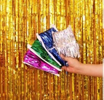 Shiny Color Party Wedding Door Background Decoration Metallic Foil Curtain