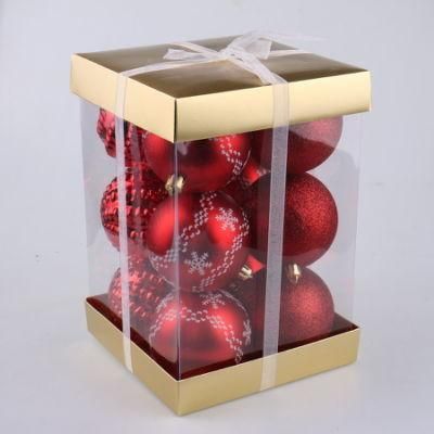 Luxury Packing 8cm Plastic Ball Christmas Ornaments Set