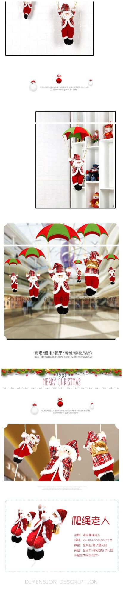 Santa Claus Skydiving Rope Climbing Father Gift Decoration