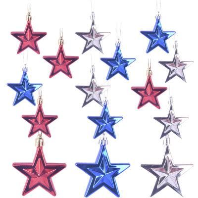 7cm Independence Day National Day Christmas Trees Ornament Plastic Star