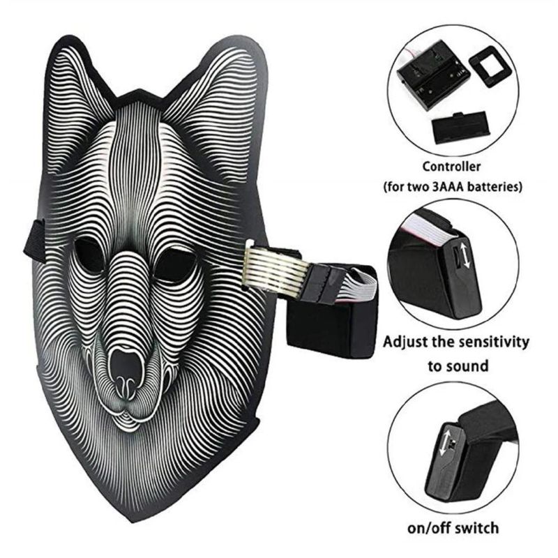 Glow Wolf Mask LED Party Mask for Halloween Costume