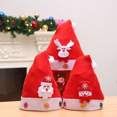 Promotional Cheap LED Christmas Cap Santa Hat for Kid Baby Adults
