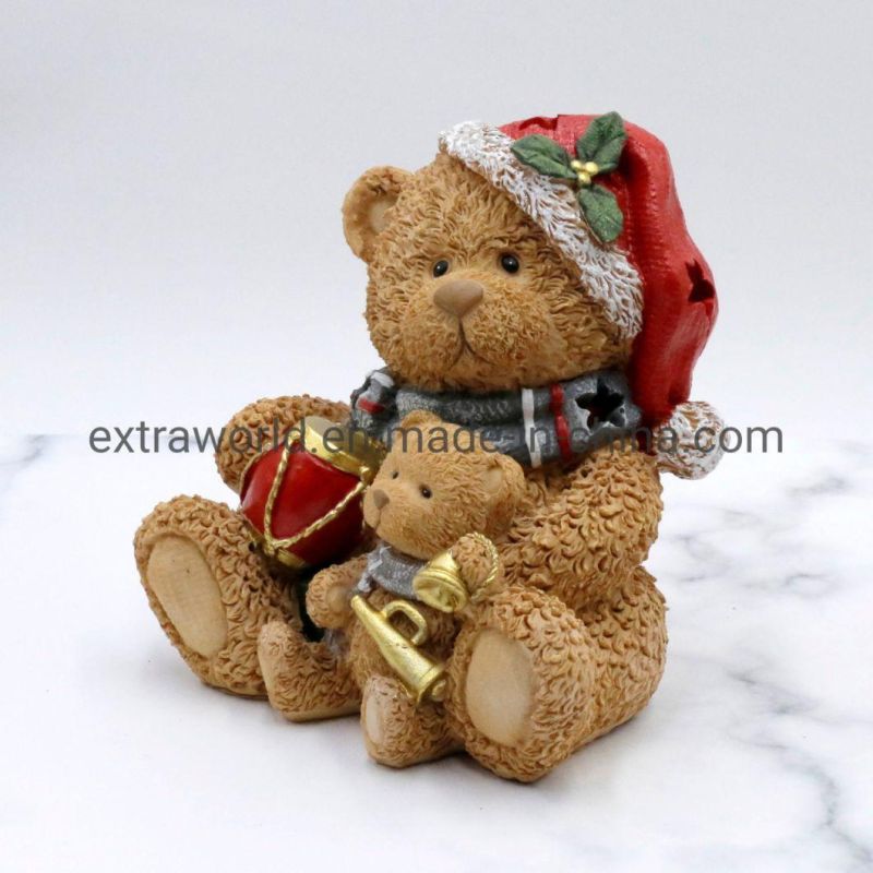 LED Christmas Resin Teddy Bear Indoor Outdoor Decoration