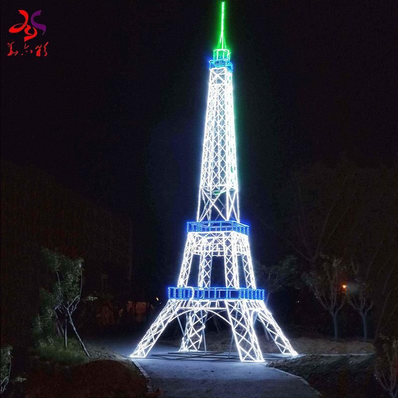 Outdoor Decoration LED Eiffel Tower Lighting 3D Waterproof
