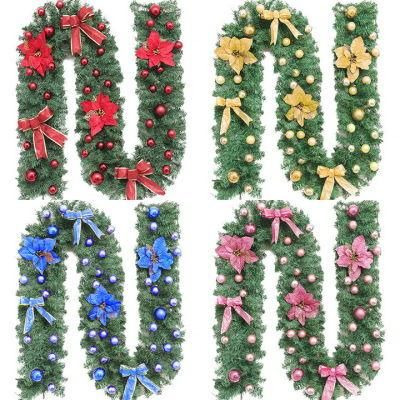 Hot Sale Prelit LED Luxurious Decorated PVC Wreath Garland Christmas Decoration with Lights