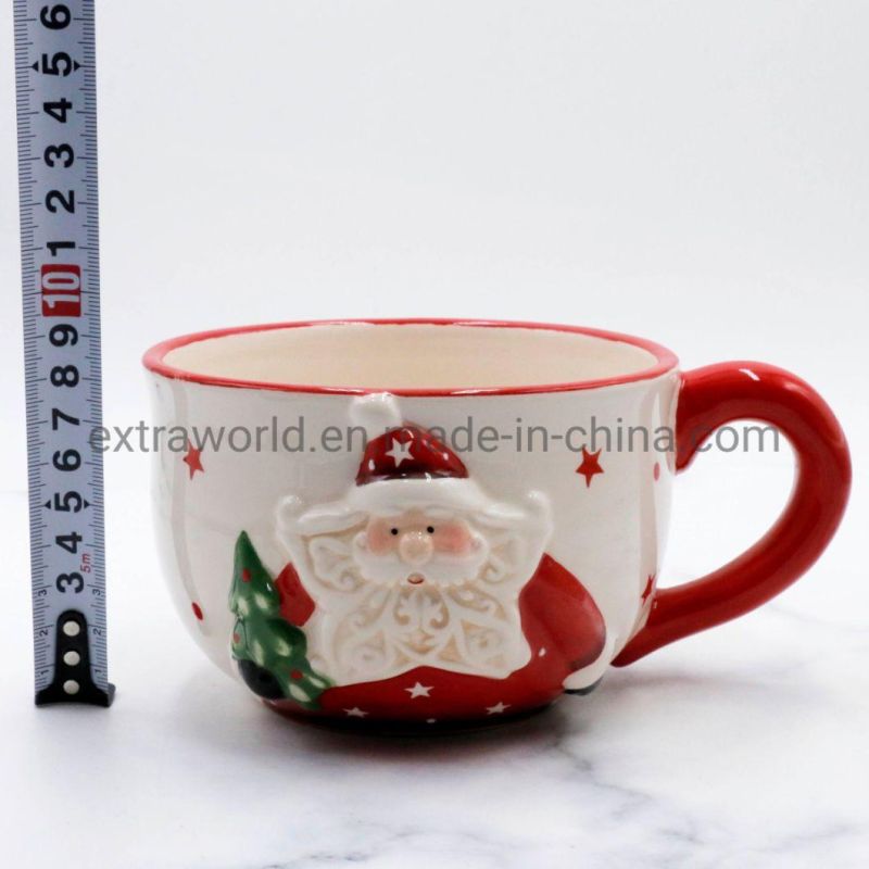 Wholesale Dolomite Ceramic Handmade Painting Christmas Coffee Cup