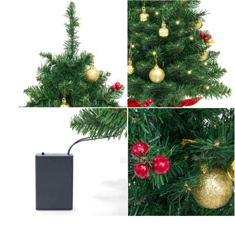 Factory Sales Battery Powered 55 Cm Christmas Tree with Lights Christmas Decoration Christmas Gift Mini Christmas Tree Christmas Desktop Tree with Red Berry