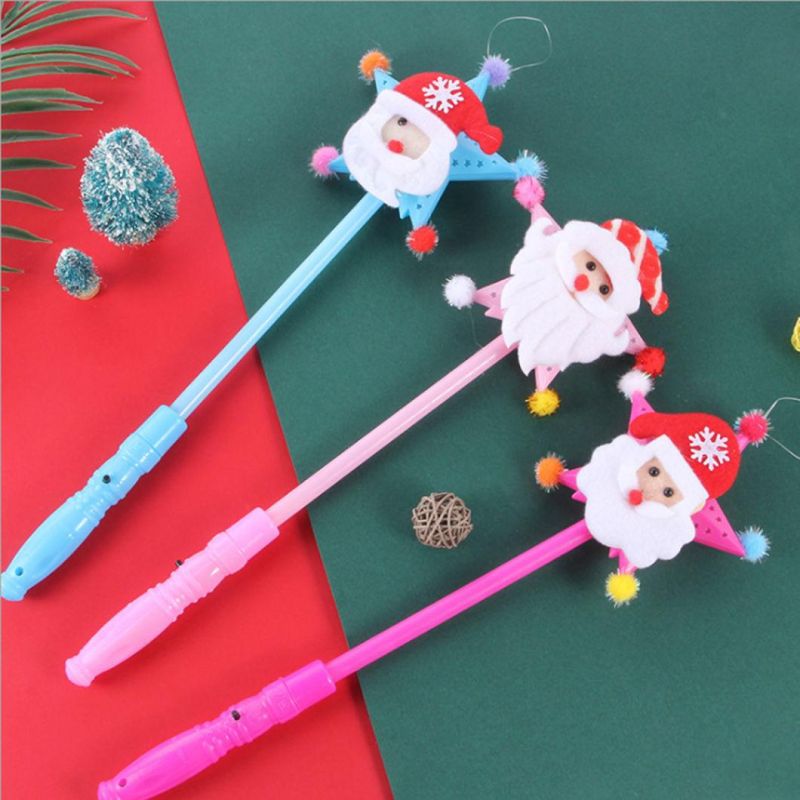 LED Glow Stick Five Pointed Star Santa Claus Wand